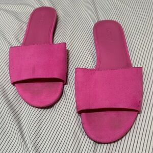 J. Crew Fuchsia Slide Sandals